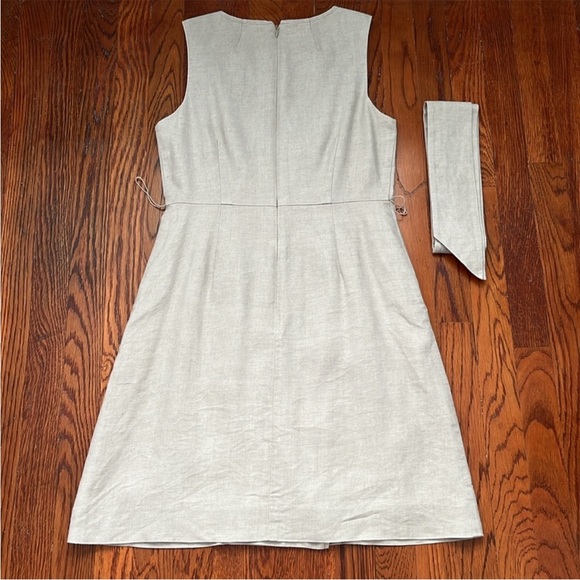 JCrew Double Breasted Linen Blend Sleeveless Sheath Dress Size 6 Petite - Picture 7 of 7